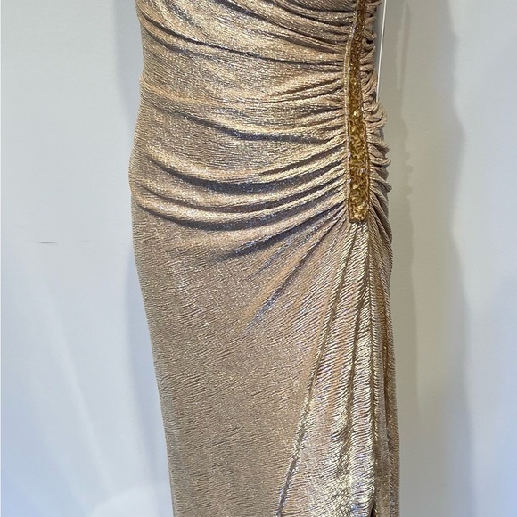 Calvin Klein Metallic One Shoulder Dress - Picture 2 of 6